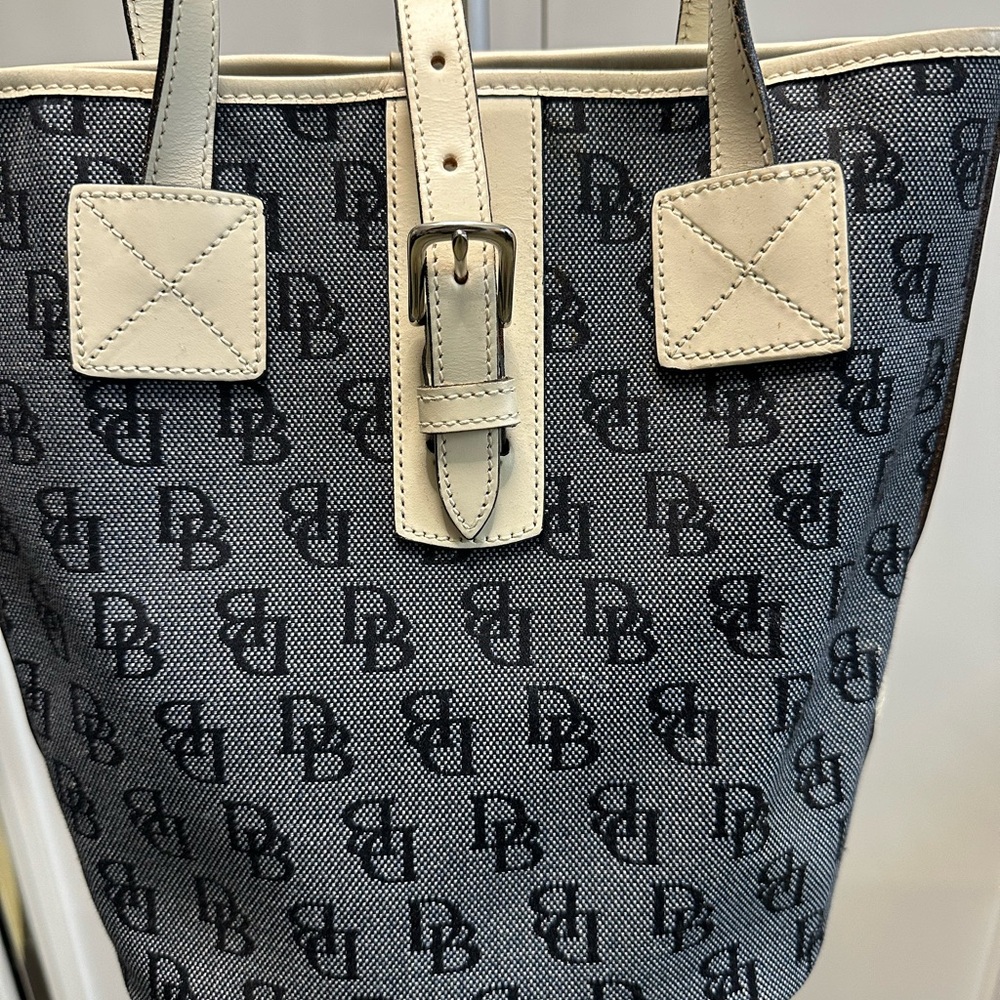 Dooney & Bourke Black and Cream Logo Tote